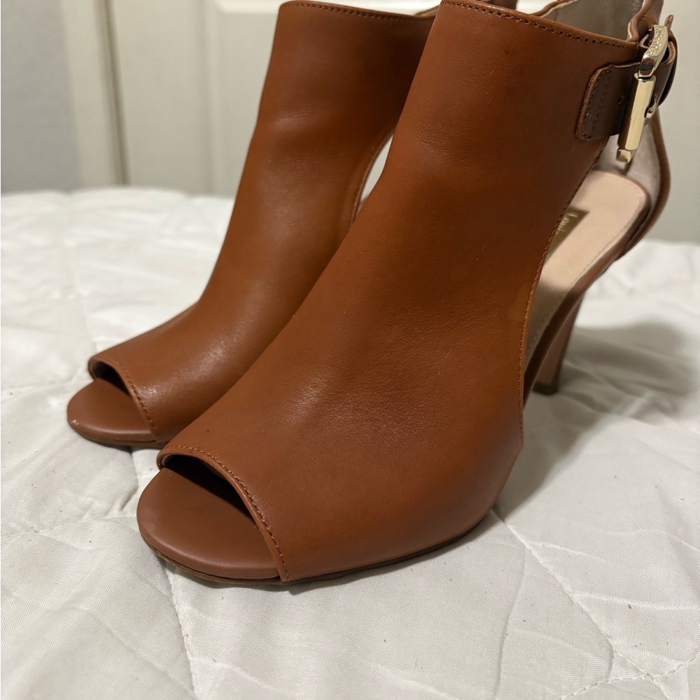 Louise et Cie Brown Peep-Toe Heels